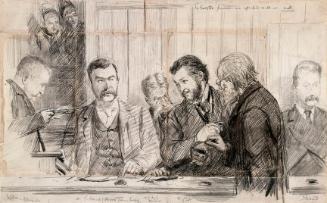 Mr Williams ('Chronicle'), G. Fro[...] ('New York Times'), J. Doyle (Advertiser), W. Wilde and Two Other Reporters