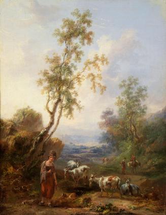 Pastoral Landscape with Girl and Goats