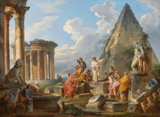 A Capriccio with Saint Paul Preaching to the Romans, with the Temple of Vesta and Pyramid of Caius Cestius