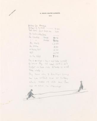'Prices for America', illustrated letter from William Orpen to Mrs St George