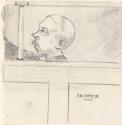 Cropped letter from William Orpen to Mrs St George with a sketch of Crippen