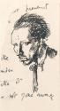 Cropped letter from William Orpen to Mrs St George with a sketch of the artist
