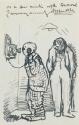 Illustrated letter from William Orpen to Mrs St George with a sketch of the artist waiting to make a phone call