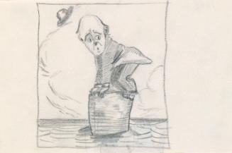 Cropped letter from William Orpen to Mrs St George with a humorous sketch