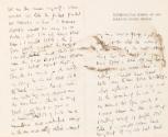 Illustrated letter from William Orpen to Mrs St George with a sketch of the artist looking at a miniature on the reverse
