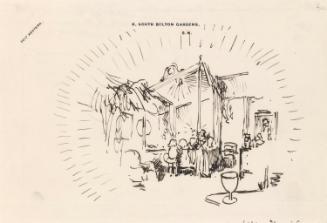 Sketch from William Orpen to Mrs St George showing Mrs St Georges bedroom