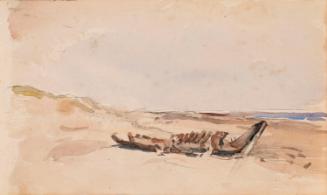 A Wreck on the Beach; Cows (on verso)