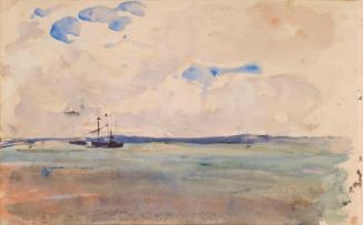 A Ship at Anchor off Scheveningen, Holland