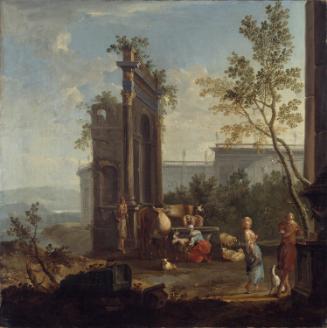 A Capriccio with Pastoral Figures and Animals