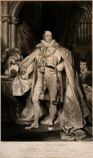 Charles Chetwynd-Talbot, 3rd Earl Talbot, (1777-1849), Lord Lieutenant of Ireland, as Grandmaster of the Order of St Patrick with as Page his Son, the Hon. John Talbot