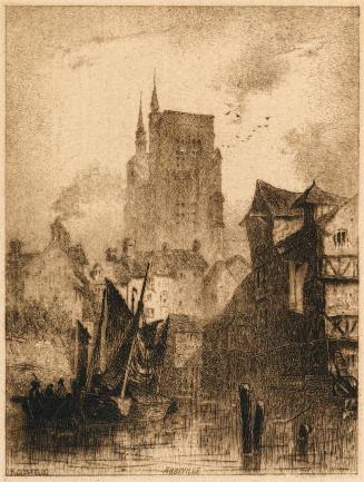 Saint Wulfran's Church, Abbeville, France, from the River Somme