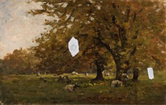 Sheep and Goats under Trees