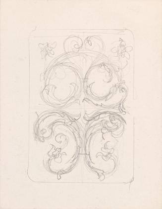 Oval within Rectangle Filled with Scrolls