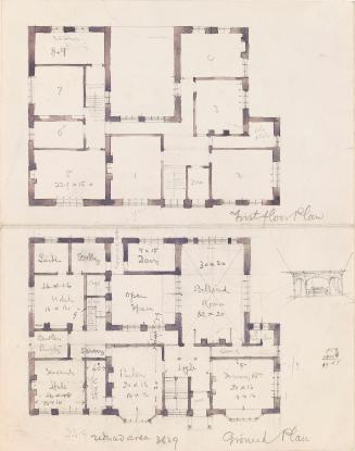 Ground Plan of House; Elevation of Tudor Style House (on verso)