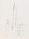 The Parnell Monument, O'Connell Street, against the Rotunda Hospital