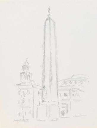 The Parnell Monument, O'Connell Street, against the Rotunda Hospital