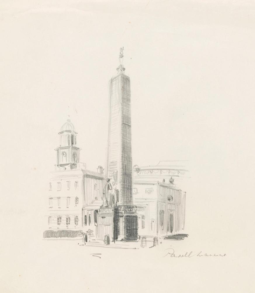 The Parnell Monument, O'Connell Street against the Rotunda Hospital