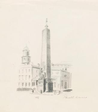 The Parnell Monument, O'Connell Street against the Rotunda Hospital