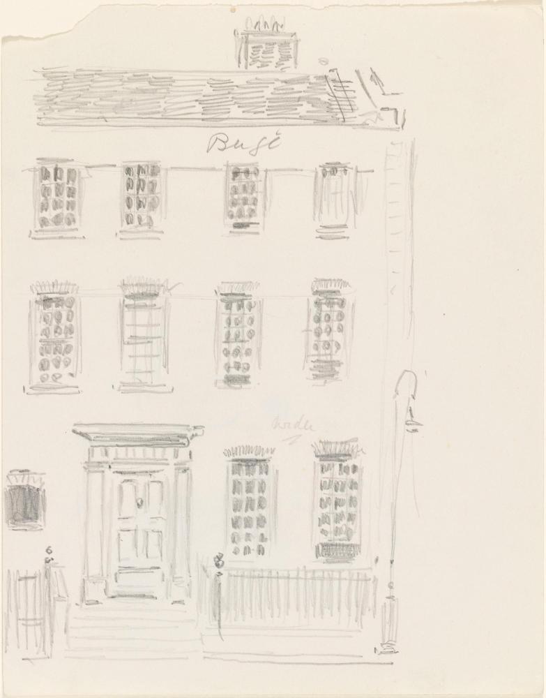 A Georgian House on Bow Street, Dublin; The House and Bow Street (on verso)