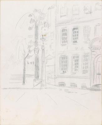 A Street Corner; Buildings around a Courtyard (on verso)