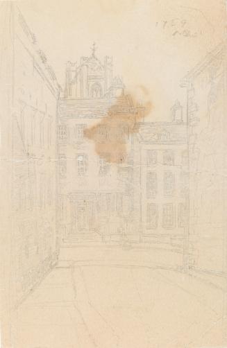 Houses on Bow Street, Dublin and Saint Michan's Tower