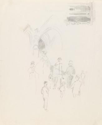 The Entrance to the Royal Courts of Justice (bottom) and Bird's Statue of Queen Anne, London