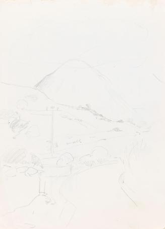 A Road in the Hills; Details of the 'Irish House', Wood Quay against Christchurch Cathedral (on verso)