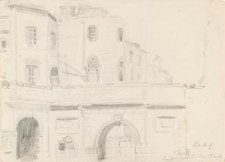 Castle Steps and Ship Street Gate; Hoey's Court off Werburgh Street, with the Memorial to Dean Swift, (1667-1745) (on verso)
