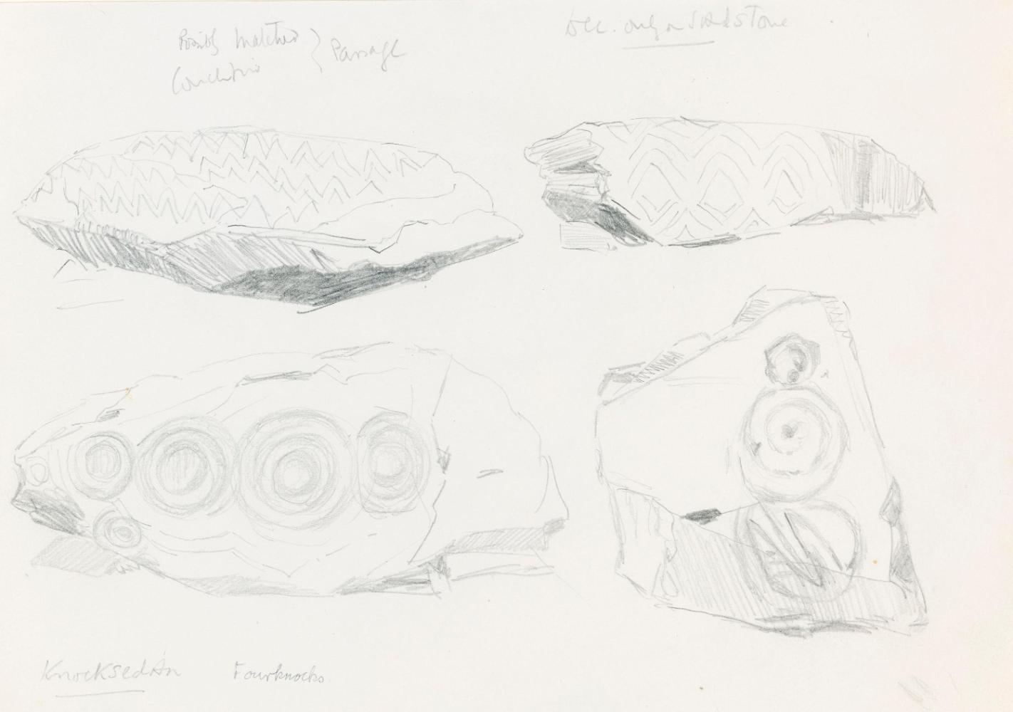 Four Carved Stones from Fourknocks Passage Grave, County Meath