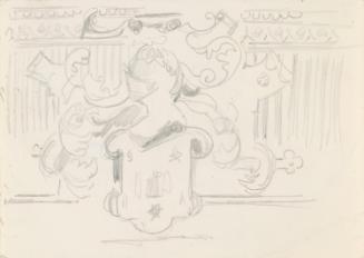 A Coat of Arms; The Interior of Saint Helen's (on verso)