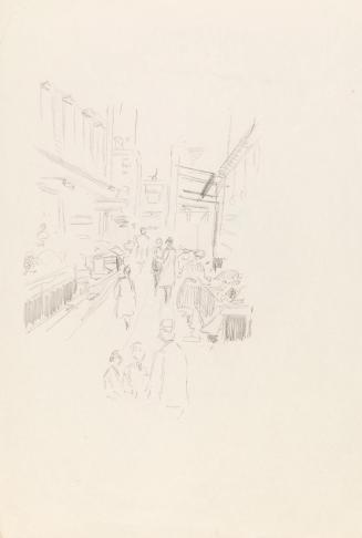 Moore Street Market; Up School Arch, Westminster School, London (on verso)