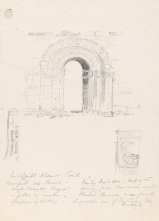 The Doorway and a Capital of Templenaneere, Inchagoill Island, Lough Corrib, County Galway, with Languaedon, Son of Menueh's, Pillar; Templenaneere Interior and a Cross-Slab (on verso)
