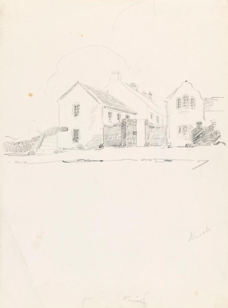 A House in Kinsale, County Cork; Matt Talbot's Spectacles and Mug with a Prayer for his Canonization (on verso)