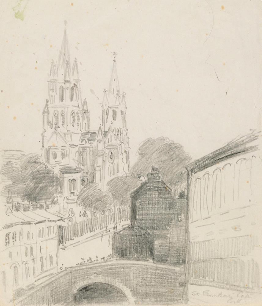 Saint Finbarr's Cathedral, Cork, County Cork, from Clark's Bridge