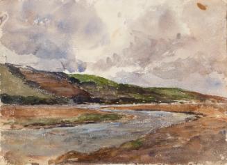 A River below Hills; a Bay (top) and Cliff Path (bottom) (on verso)