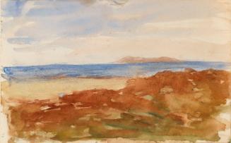 Lambay Island from the Shore; Sand Dunes and the Sea (on verso)