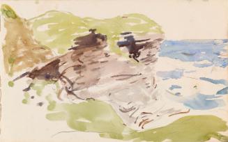 A Cliff above a Beach; The Sea and Distant Horizon (on verso)