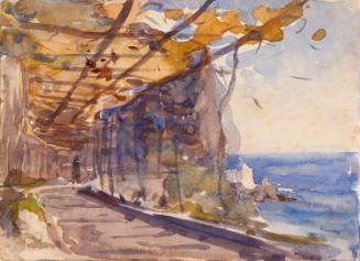 A Vine Pergola above the Sea; A Field and Trees (on verso)