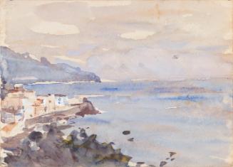 A Mediterranean Village by the Sea; A Bridge at an Estuary (on verso)