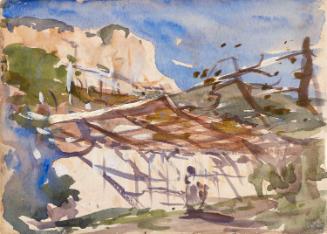 A Vine Pergola below a Cliff; the same on verso