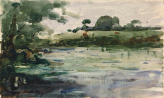 Reflections in a River; A Tree in a Field (on verso)