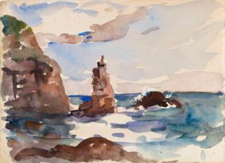 A Stack beneath a Cliff; A Rocky Coastline (on verso)