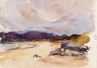 A Bay and Distant Mountains; the same on verso