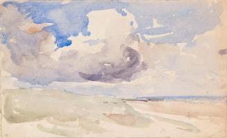 Low Clouds over a Beach; Figures on a Beach (on verso)