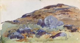 Rocks on a Hillside; A Boat beneath Trees (on verso)
