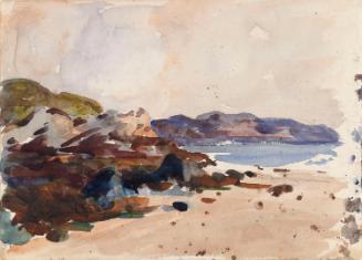 The Edge of a Beach and Distant Mountains; A Rocky Shore (on verso)