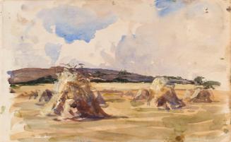 Stooks in a Cornfield; Clouds (on verso)