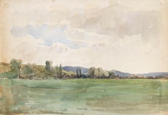 A River in  a Valley; A Plain Bordered by Trees (on verso)