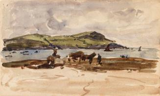 Collecting Seaweed; a Rocky Bay (on verso)