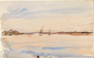 The River Nile, Egypt, at Sunset; the Banks of the River Nile (on verso)
